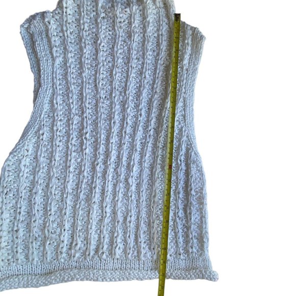 Anthropologie Moth Braided White Top Mock Neck Sleeveless Top Size Medium NWT - Picture 9 of 12